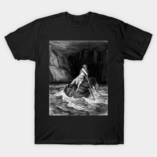 Charon crosses the river Acheron - Gustave Dore T-Shirt by forgottenbeauty